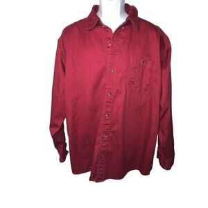 C.E. Schmidt WorkWear Men’s XL Button Down 100% Cotton Heavy Duty Burgundy